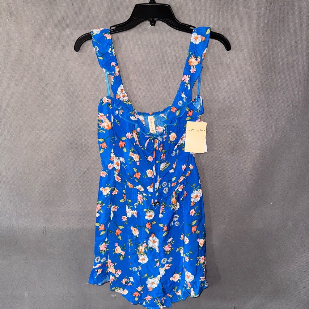 BeBop Blue Floral Jumpsuit